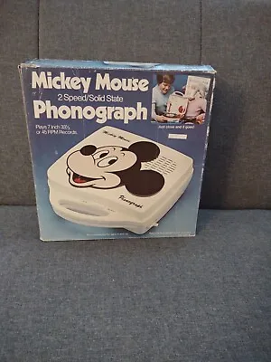 Mickey Mouse 80's 2Speed Solid State Phonograph Record PlayerWith Original Box. • $75