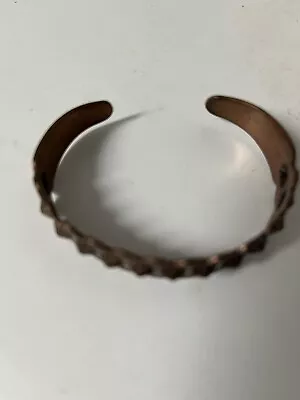 VINTAGE Small Navajo Indian Solid Copper Cuff Bracelet Bangle Concho • $21.96