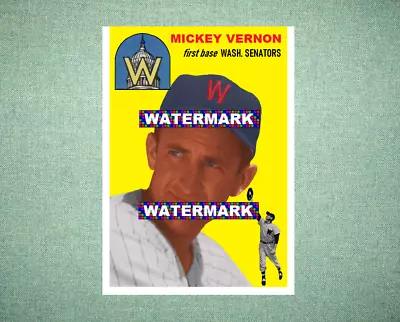 Mickey Vernon Washington Senators 1954 Style Custom Baseball Art Card • $5.88