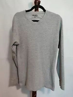 Galaxy By Harvic Men's Thermal Tee Shirt Size 2XL Gray Color LS V-neck EUC • $18.95