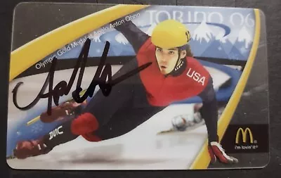 Apollo Anton Ohno Usa Olympics Signed Torino 06 Olympics Mcdonald's Arch Card • $75