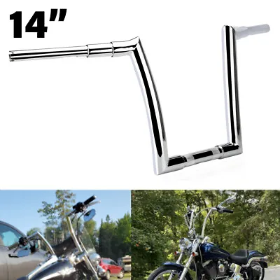 14  Rise Motorcycle Horn Ape Hanger Handlebar Chrome For Harley Road Glide FLTRX • $107.99