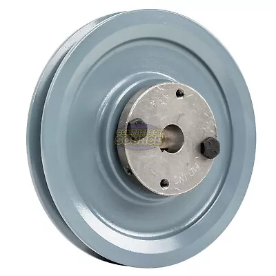 Cast Iron 4.75  Single Groove Belt B Section 5L Pulley W/ 5/8  Sheave Bushing • $36.95