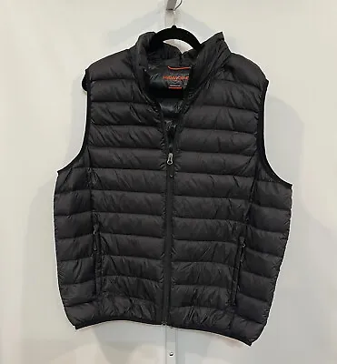 Hawke & Co Mens Down Black Vest Size Large Weekend Outdoors Hike Football Casual • $27.95