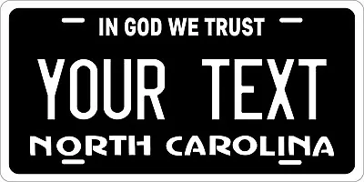 North Carolina Black License Plate Personalized Custom Car Bike Motorcycle  • $12.10