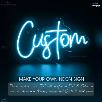 $20 • Buy Custom LED Neon Light Acrylic Home Decor Bar Logo Signs Personalize Wedding Gift