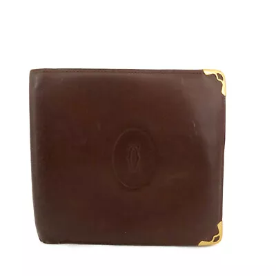 Must De Cartier Leather Bifold Wallet/9Y0605 • $1