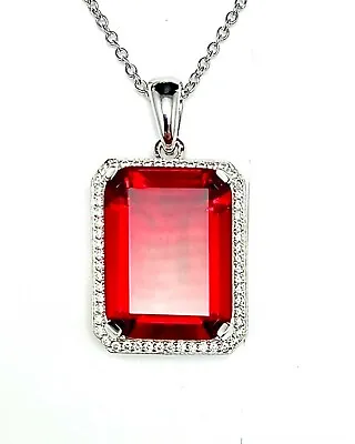 P3764S Mt St Helens Helenite Ruby Red July Birthstone Sterling Silver Pendant • $140