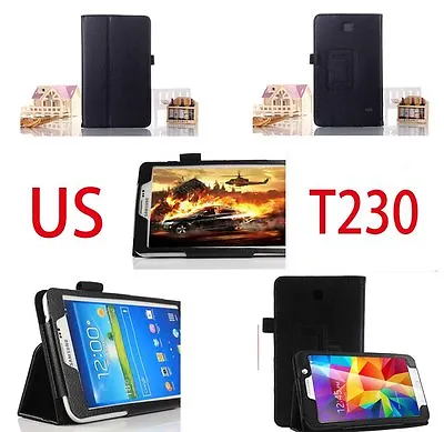 For Samsung Galaxy Tab 4 7.0  7-inch Tablet T230 Folio Leather Case Cover Stand • $9.90