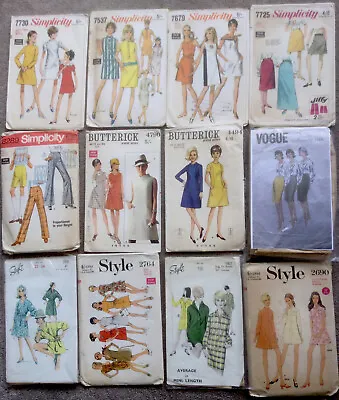 £5 • Buy 12  Vintage 1960s Sewing Patterns. All Used Once In The Sixties.
