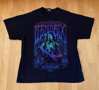 2009 Rare Jimi Hendrix T-Shirt Winterland  Zion Rootwear Label Y2K 1X • $22.50