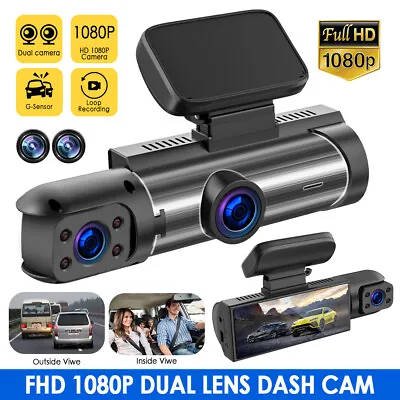$47.99 • Buy 1080P Dual Lens Car DVR Dash Cam Video Recorder G-Sensor Front And Inside Camera