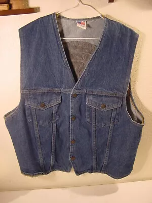 United States Marin Corps 100% Cotton Denim Vest Made In Usa - Men's Size Large • $50