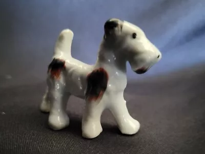 Vintage Miniature Wire Hair Terrier Breed Dog Figurine- JAPAN-1.75  By 2 In • $3.49
