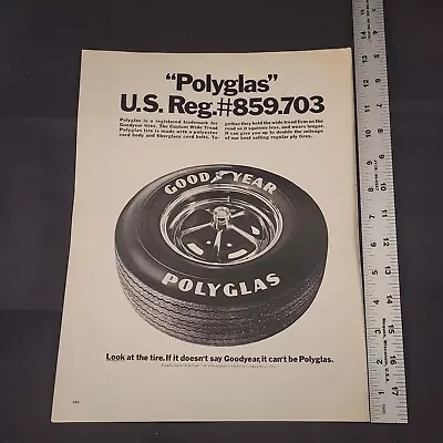 1969 Vintage Ad Good Year Polyglas Tire Automobile Excellent  • $18.65