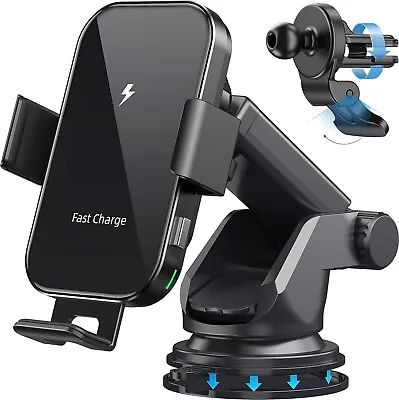 Wireless Car Charger Nalwort 15W Qi Fast Charging Auto-Clamping Car Charger • $53