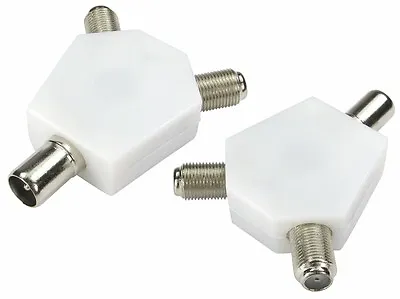 £3.34 • Buy TV Aerial To 2x F Type Adapter - TV Aerial Male To F Connector Female