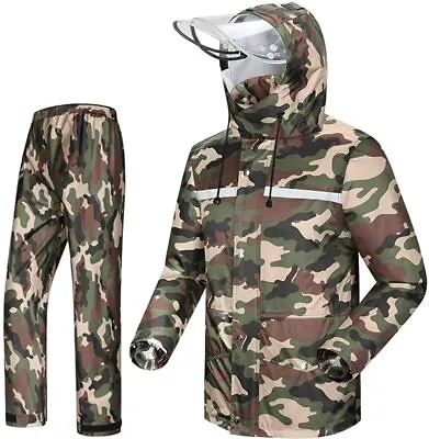 ICreek Rain Suit Jacket & Trouser Suit Raincoat Unisex Outdoor Waterproof Anti-S • $107.68