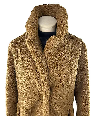 J.CREW Teddy Sherpa Topcoat Women’s S Small AB913 Camel Brown • $110.49