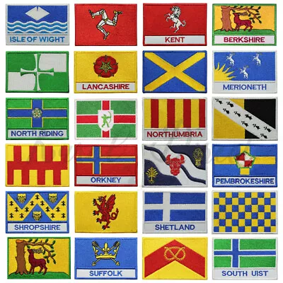 £2.19 • Buy United Kingdom County Flag Patch Embroidered Iron On Sew On Patch Badge