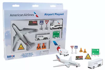 American Airlines Airport Playset Daron Toys Airplane Bus Signs Die-cast • $18.04