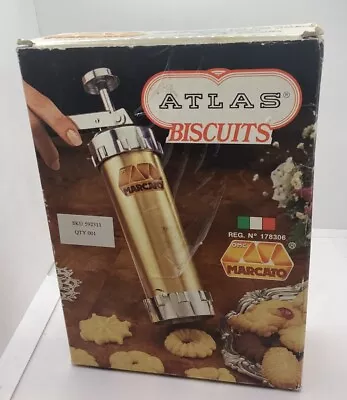 Atlas Marcato 178306 Italian Biscuit Maker Cookie Press W/ 19 Discs & 4 Tips • $29.99