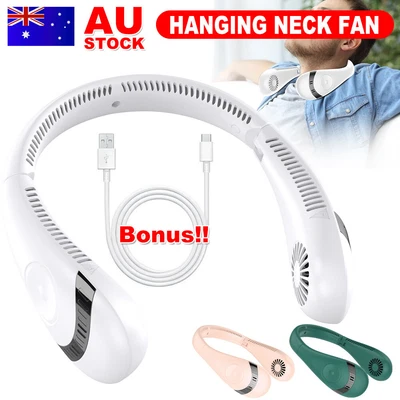 $22.45 • Buy Portable Folding Hanging Neck Fan USB Rechargeable Air Cooler Bladeless 5000mAh