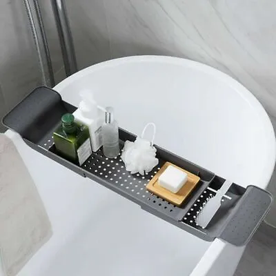 £10.95 • Buy Extendable Bath Tub Rack Bathroom Shelf Storage Caddy Bath Bridge Orgainser Tray