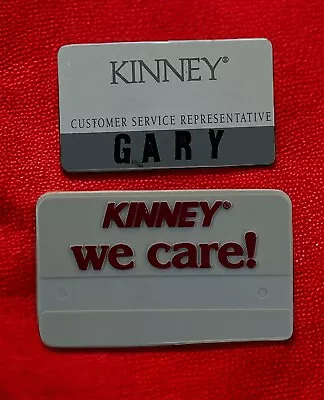 Vintage Kinney Shoes Employee ID Name Tag Badge Pins (2)  1980’s “We Care” • $15.97