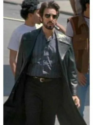 Al Pacino Carlito’s Way Brigante Black Real Leather Trench Coat Jacket • $79.99