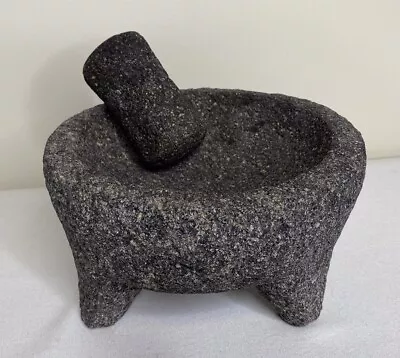 Vintage Mexican Volcanic Lava Stone Molcajete 8  Mortar & Pestle • $39.99