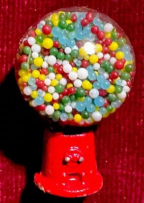 Vintage Miniature Gum Ball Machine Metal Base • $15