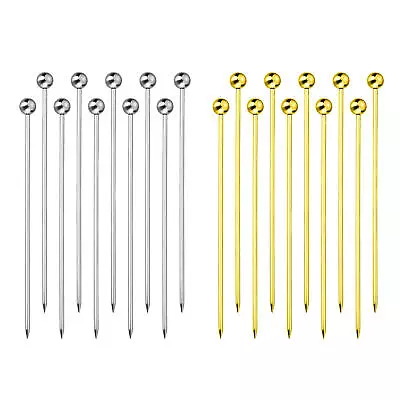 Stainless Steel Cocktail Picks 10Pcs Metal Cocktail Garnish Sticks Reusable • £7.99