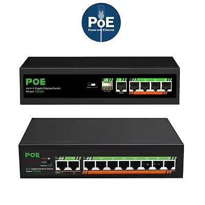 TXE Gagibit PoE 4-8 Port +Uplink SFP 120W PoE Unmanaged Switch IEEE802.3af • $29.99