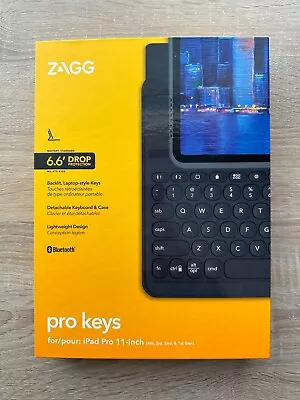 ZAGG Keyboard Pro Keys - Apple IPad 11 - (1st 2nd 3rd 4th Gen.) Black/Gray • $39.99