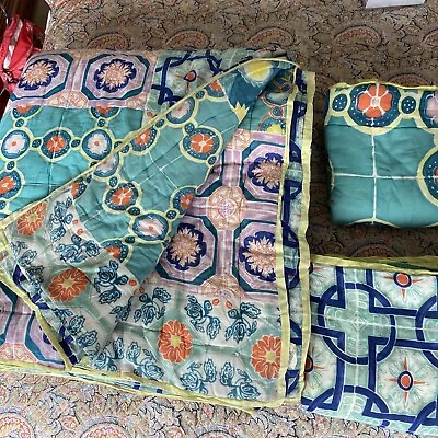 £149.99 • Buy Anthropologie Kemali Quilt Artisan Double Bedspread. With 2 Pillow Shams