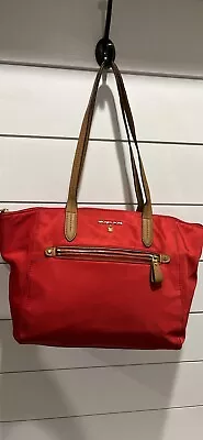 Michael Kors Kelsey Medium Nylon Tote Shoulder Bag Red • $25.99