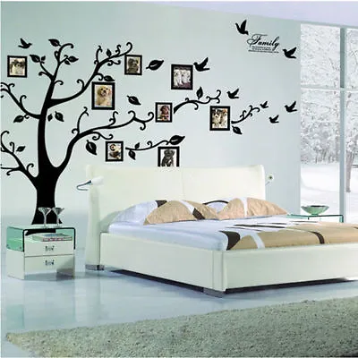 Large Home Decor Family Photo Frame Tree Birds Wall Stickers Living Room  • £12.98