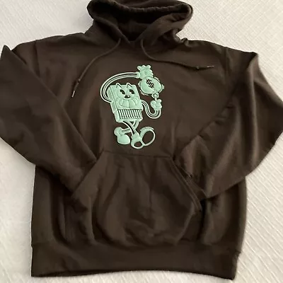 ROWDY Drip Or Drown Hoodie Sz S Money Streetwear Hip Hop Graphic  Brown Fun MINT • $29.99