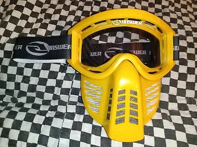 Vintage N.O.S. Answer Yellow /goggles/mask /  Scott Oakley Motocross Helmet  • $225