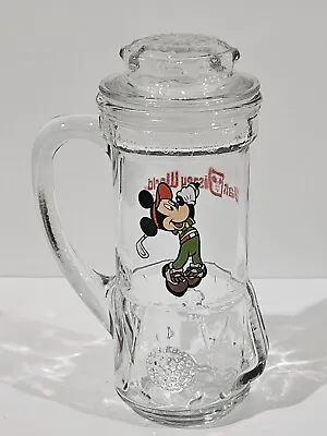 Vintage ~ Walt Disney World ~ 3D Glass Golf Bag Mug W/Lid ~Mickey Mouse  Golfing • $15