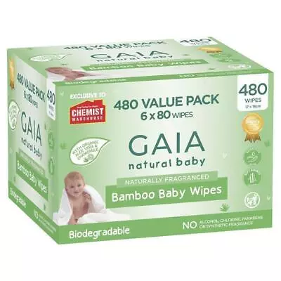 Gaia Natural Baby Bamboo Wipes 480 • $24.99