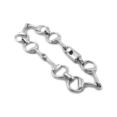 Horsebit Snaffle Solid 925 Sterling Silver Riding Tack Horse Bit Bracelet • £109.99