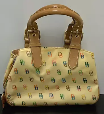 Vintage Dooney & Bourke Rainbow Monogram Small Hand Bag Purse W/Heart Charm CUTE • $35