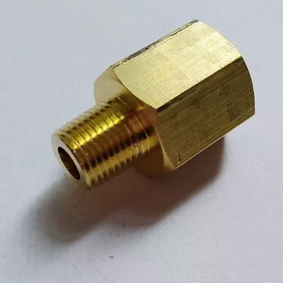 $7.80 • Buy Reducer 1/4  Female NPT To 1/8  Male NPT Pipe Adapter Brass Water Oil Gas M695