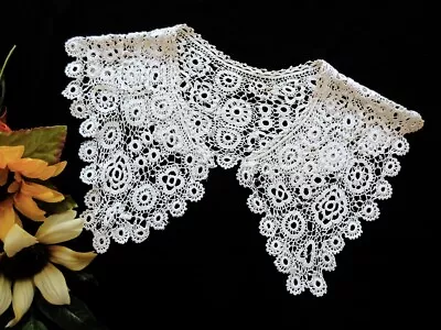 Lace Collar Irish Style Crochet - Fine Thread  Late 1800s Antique Handmade  • $27