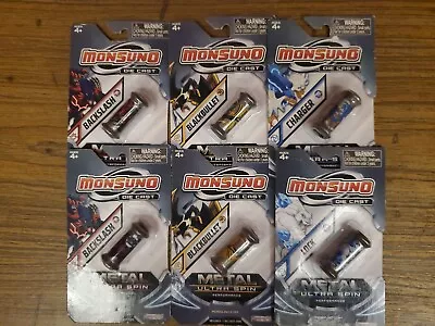 Monsuno Die Cast Ultra Spin Corelot Of 6 BACKSLASH BLACKBULLET LOCK CHARGER New! • $35