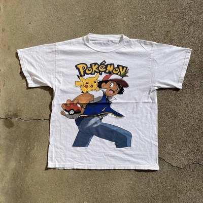 $35 • Buy Vintage 1999 POKEMON T Shirt Anime Cartoon TV Show Movie Pikachu