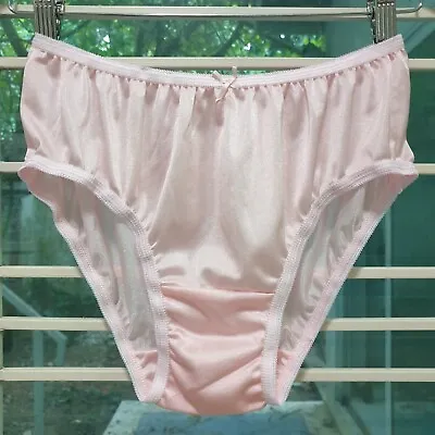 Vintage Silky Nylon Panties Pale Pink Bikini Sheer Brief Size 7-8 Hip 38-42  • $32.53