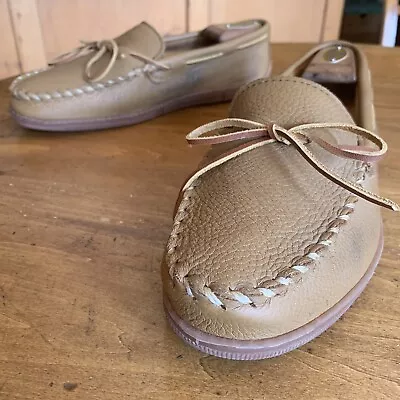 Minnetonka Tan Moose Hide Moccasins Mens 12 M • $49.95